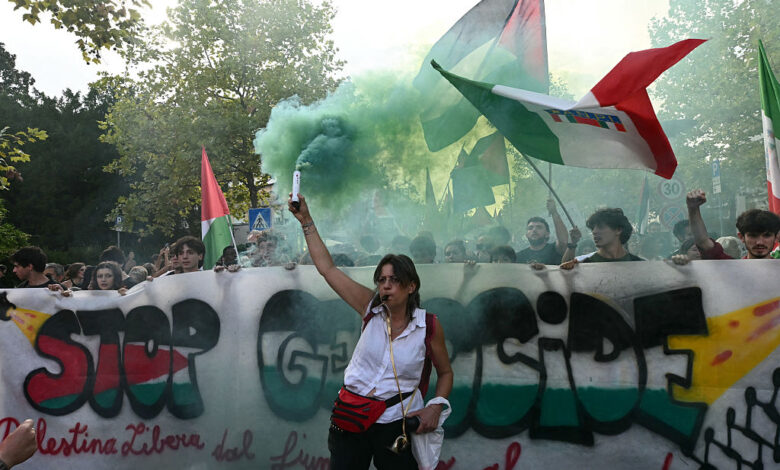 Gaza Protest Gathers During Venice Film Festival But Police Say They’ll Stop Demonstrators From Ente...